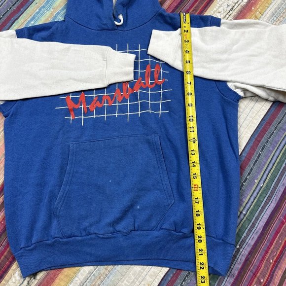 Vintage Marshall Net Two Tone Mens Large Pullover Hoodie Sportswear Skate Grunge - Picture 7 of 11